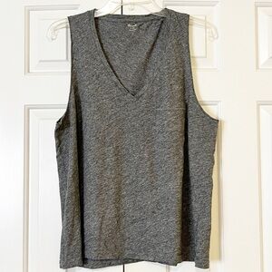 Madewell 100% gray cotton v-neck sleeveless pullover top. Women's Extra Large XL